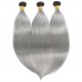 Virgin Straight Ombre Black Root Sliver Grey Human Hair Bundles 