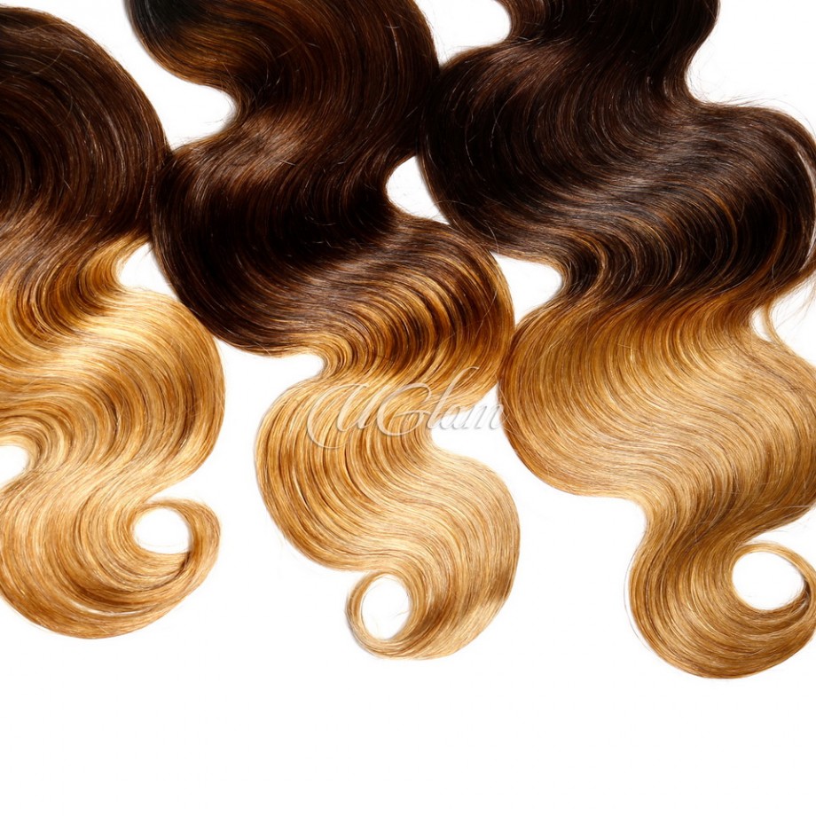 T1B/4/30 Ombre Virgin Body Wave Human Hair Bundles
