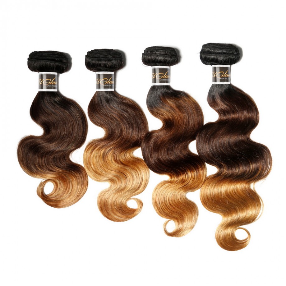 T1B/4/30 Ombre Virgin Body Wave Human Hair Bundles