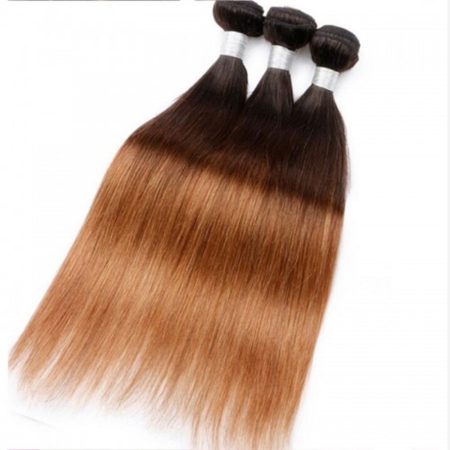 T1B/4/30 Ombre Virgin Straight Human Hair Bundles