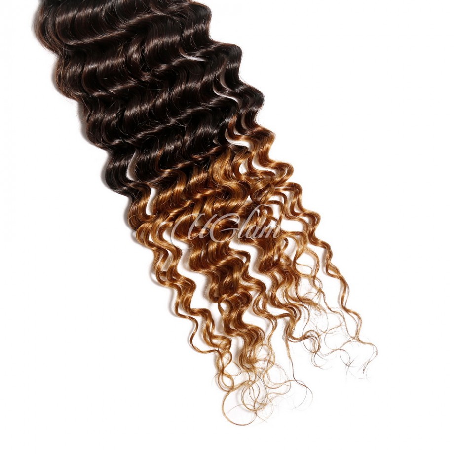 T1B/4/30 Ombre Virgin Deep Wave Human Hair Bundles