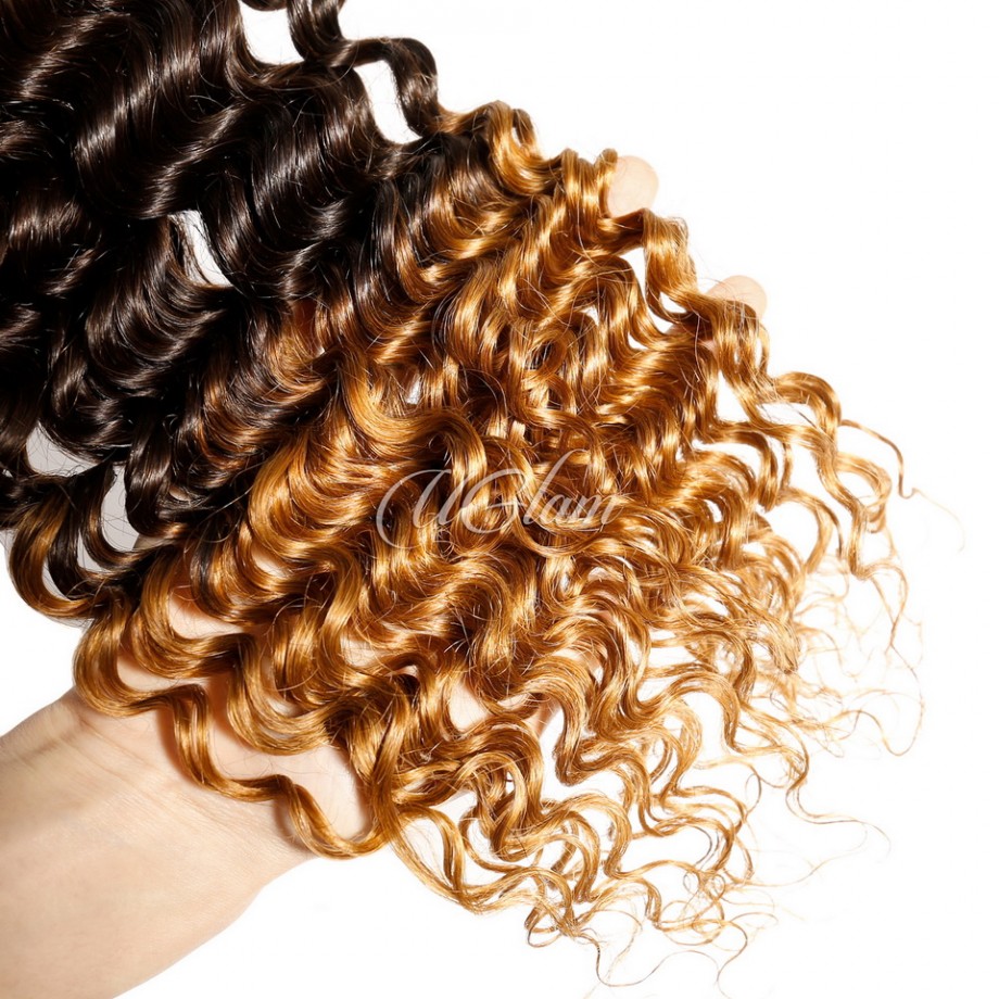 T1B/4/30 Ombre Virgin Deep Wave Human Hair Bundles