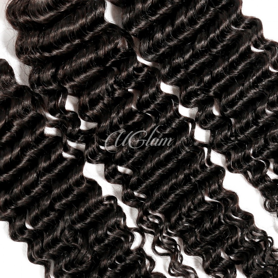 Uglam 1B 9A Pink Band  Deep Wave Human Hair Bundles Deal