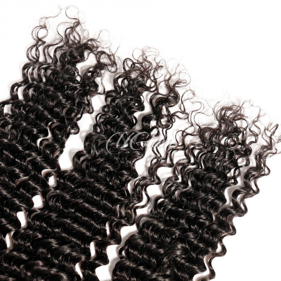 Uglam 1B 9A Pink Band  Deep Wave Human Hair Bundles Deal