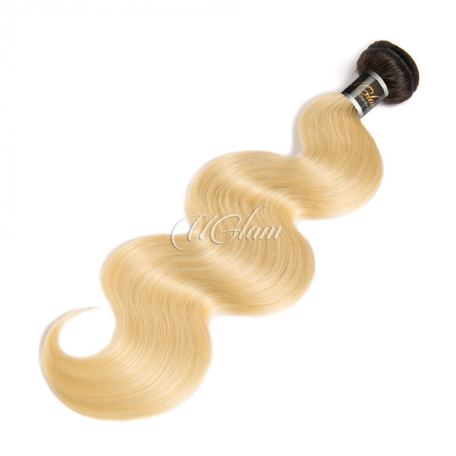 Uglam Ombre Hair Black And #613 Color Body Wave Bundles Deal