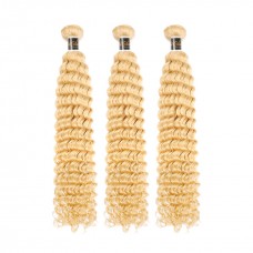 Virgin Honey Blonde #613 Color Deep Wave Human Hair Bundles 