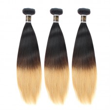 Uglam Ombre Hair Black And Blonde #613 Color Straight Bundles Deal