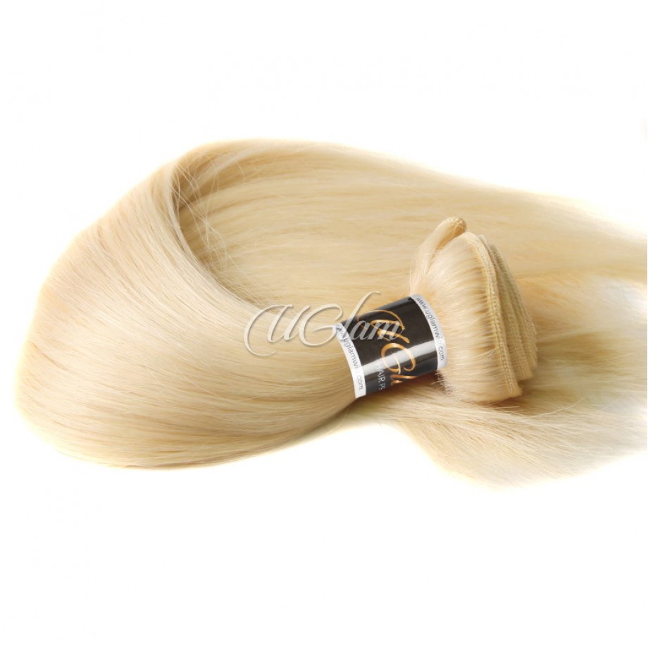 Human Hair Bundles With 13x4 Lace Frontal Closure Honey Blonde #613 Color Straight