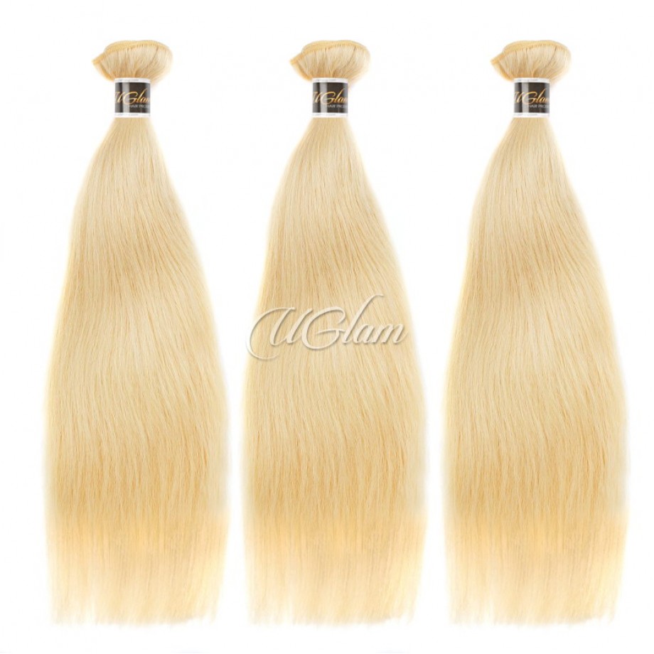 Vrigin Honey Blonde #613 Color Straight Human Hair Bundles 