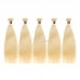 Human Hair Bundles With 13x4 Lace Frontal Closure Honey Blonde #613 Color Straight