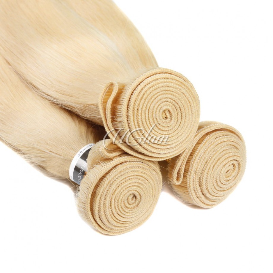 Vrigin Honey Blonde #613 Color Straight Human Hair Bundles 