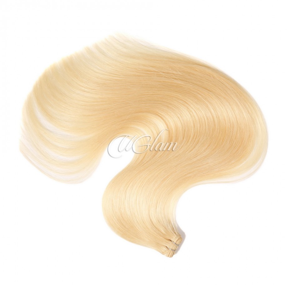 Uglam  Luxury 613 Blonde Full Raw Virgin Double Drawn Straight Bundles