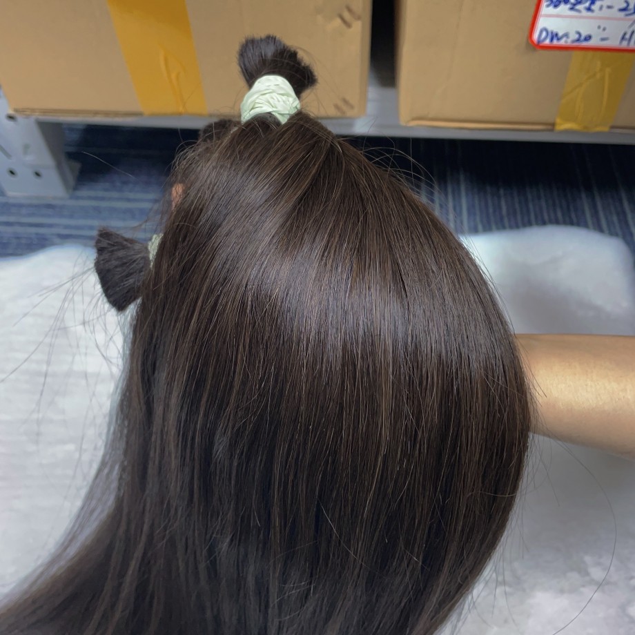 Uglam 2# Brown Hair Bulk Wholesale Human Hair  Straight for Braiding Extension 1kg