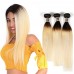 Virgin Ombre Black & #613 Color Straight Human Hair Bundles 
