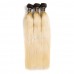 Virgin Ombre Black & #613 Color Straight Human Hair Bundles 