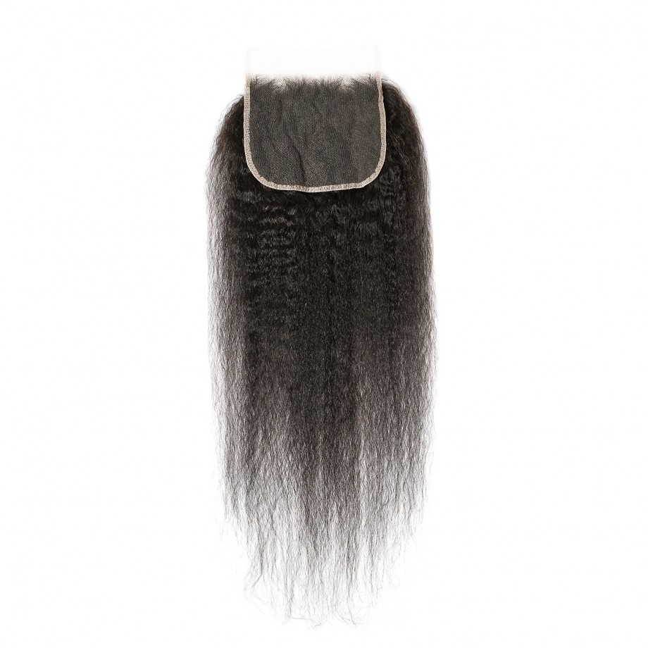 Uglam Virgin Hair Natural Kinky Straight 4X4 5x5 6x6 7x7 Transparent Lace Closure