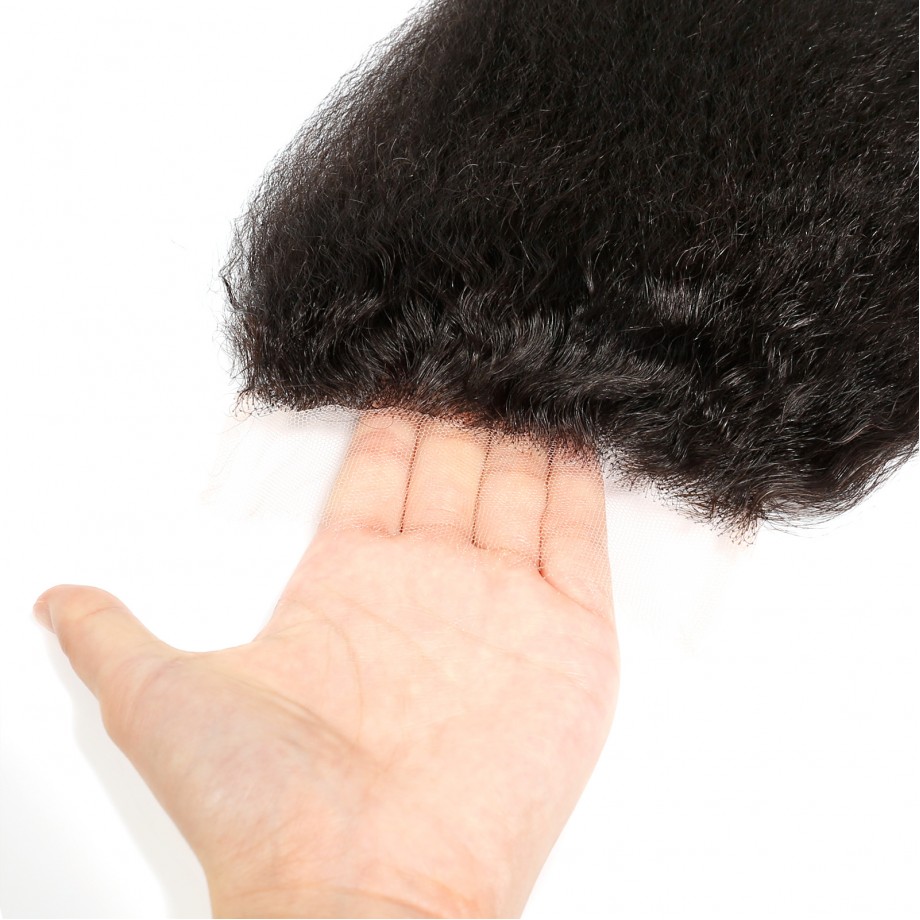 Uglam Virgin Hair Natural Kinky Straight 4X4 5x5 6x6 7x7 Transparent Lace Closure
