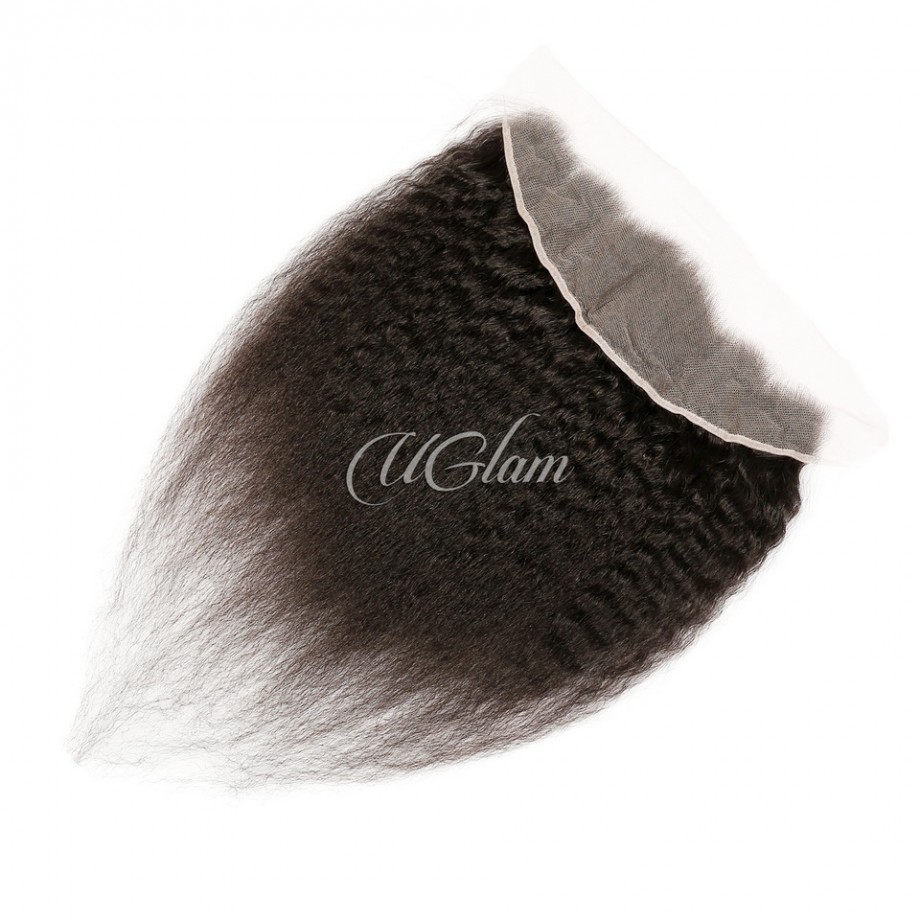 Uglam Virgin Human Hair Kinky Straight 13x4 13x6 HD Lace Frontal