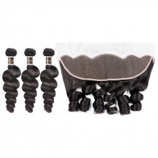 Uglam 13x4 Lace Front With Bundles Loose Wave 
