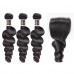 Uglam 4x4 Lace Closure With Bundles Loose Wave 