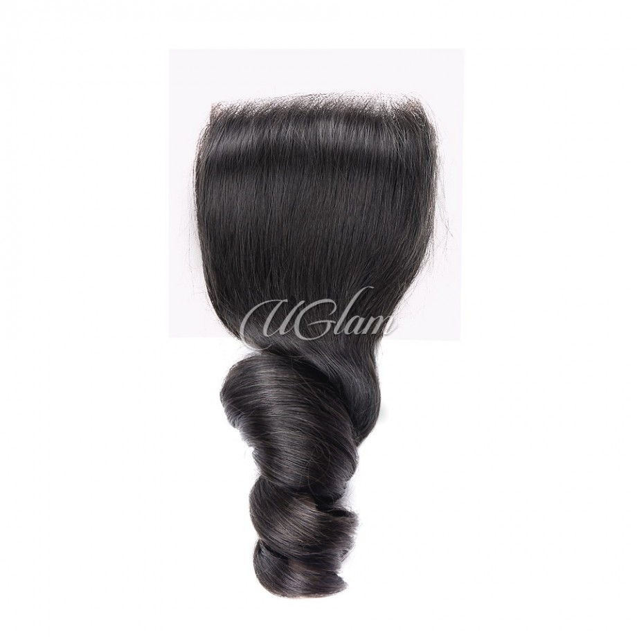 Uglam 4x4 Lace Closure With Bundles Loose Wave 