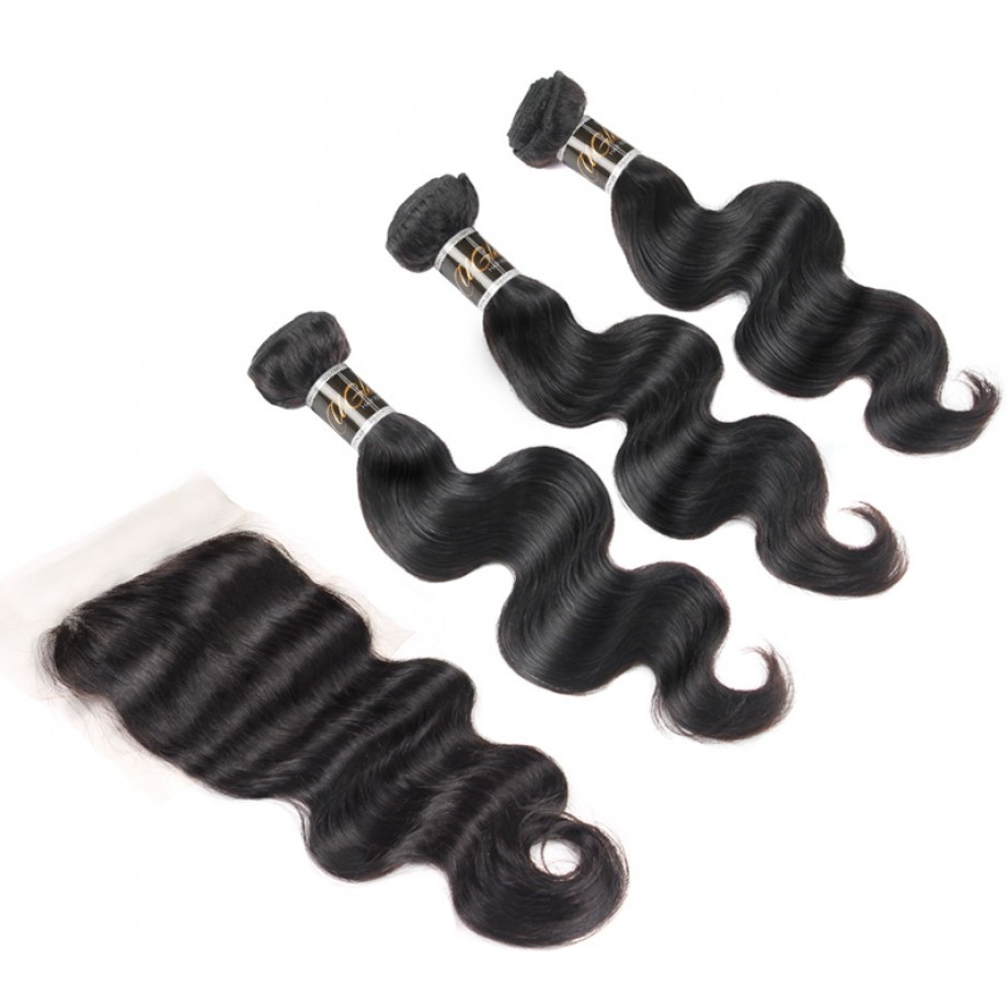 Uglam Sexy Formula 4x4 Silk Base Closure With Bundles Body Wave 