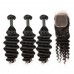 Uglam Double Drawn Bundles With 4X4 Lace Closure Loose Deep Wave