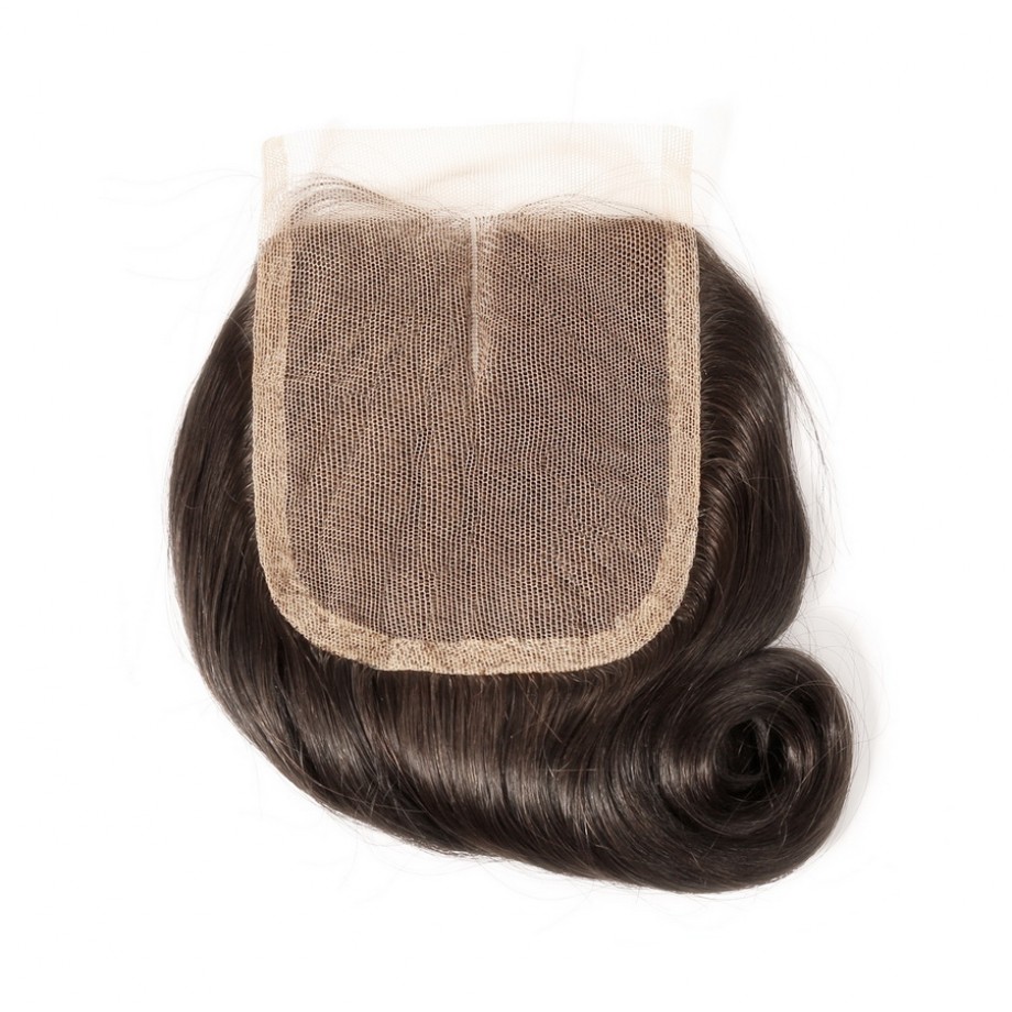 Uglam Double Drawn Bundles With 4X4 Lace Closure Egg Curly