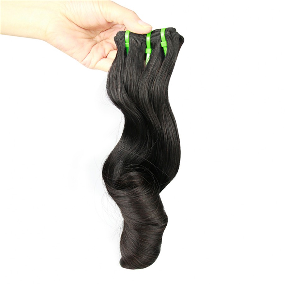 Uglam Double Drawn Bundles With 4X4 Lace Closure Egg Curly