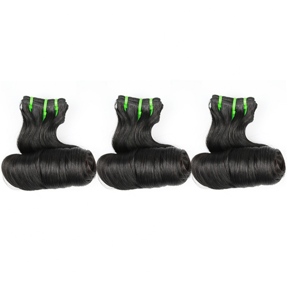 Uglam Double Drawn Bundles With 4X4 Lace Closure Egg Curly