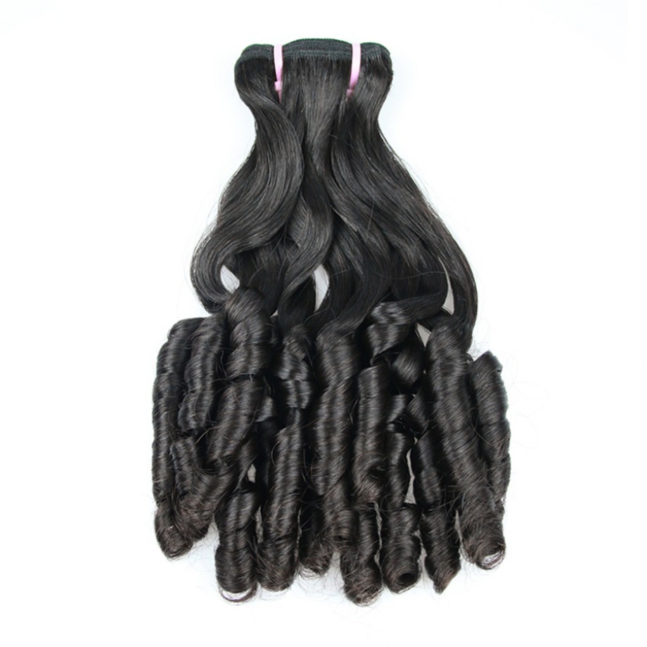 Uglam Double Drawn Bundles With 4X4 Lace Closure Rose Curly