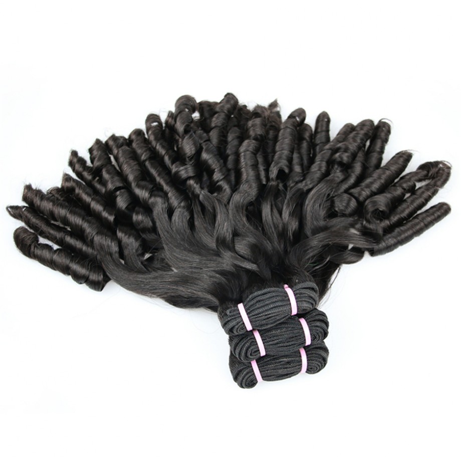 Uglam Double Drawn Bundles With 4X4 Lace Closure Rose Curly