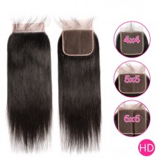 Virgin Human Hair HD Lace Closure Straight 