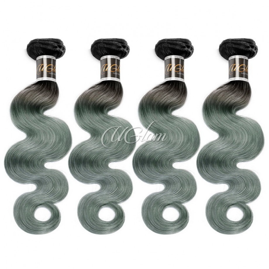 Virgin Human Hair 1/3/4pcs Bundles Body Wave 1B/Grey 