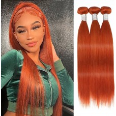 Ginger Bundles Human Hair #350 Orange Color Straight 100% Human Hair 