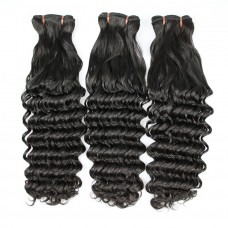 Uglam 3/4pcs Double Drawn Bundles Deep Curly Virgin Human Hair