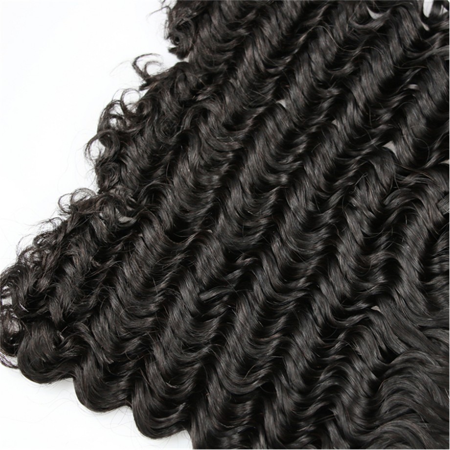 Uglam 3/4pcs Double Drawn Bundles Deep Curly Virgin Human Hair