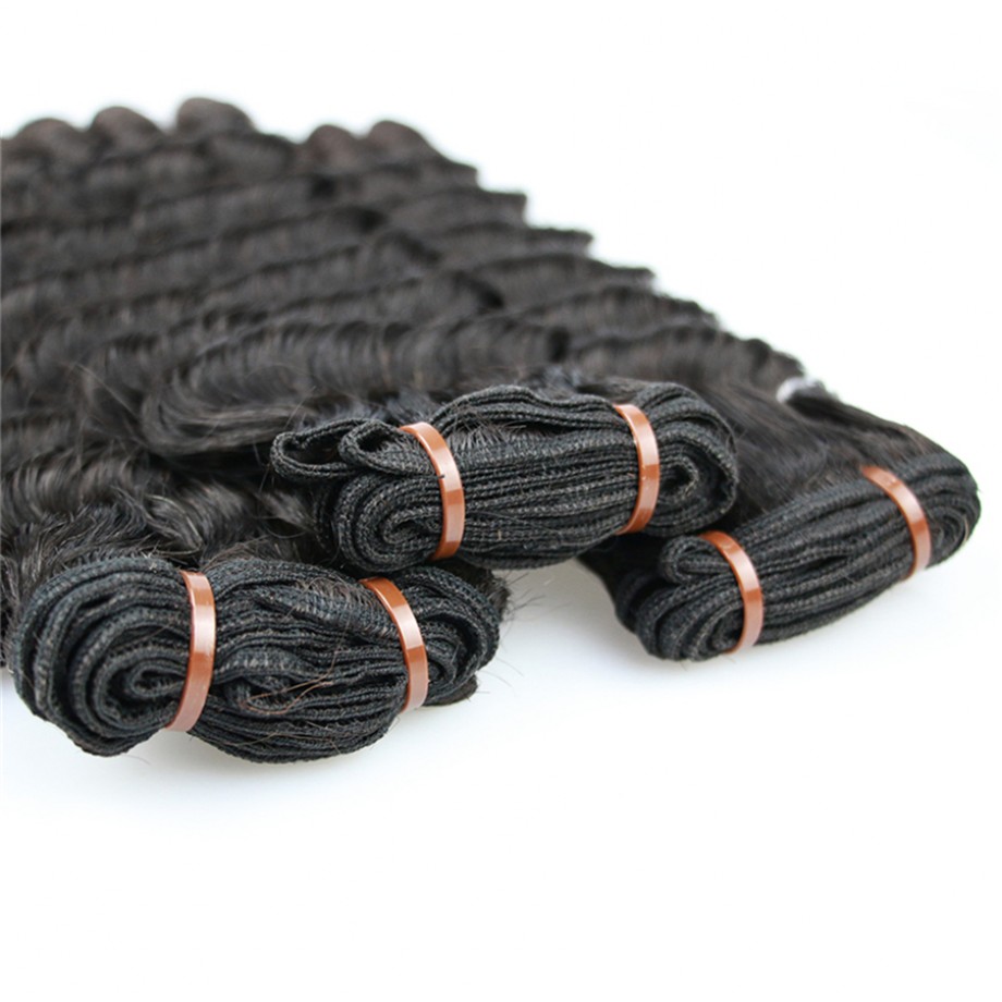 Uglam 3/4pcs Double Drawn Bundles Deep Wave Virgin Human Hair