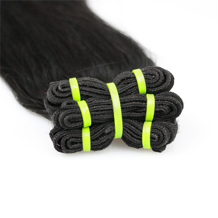 Uglam 3/4pcs Double Drawn Bundles Hook Straight Virgin Human Hair