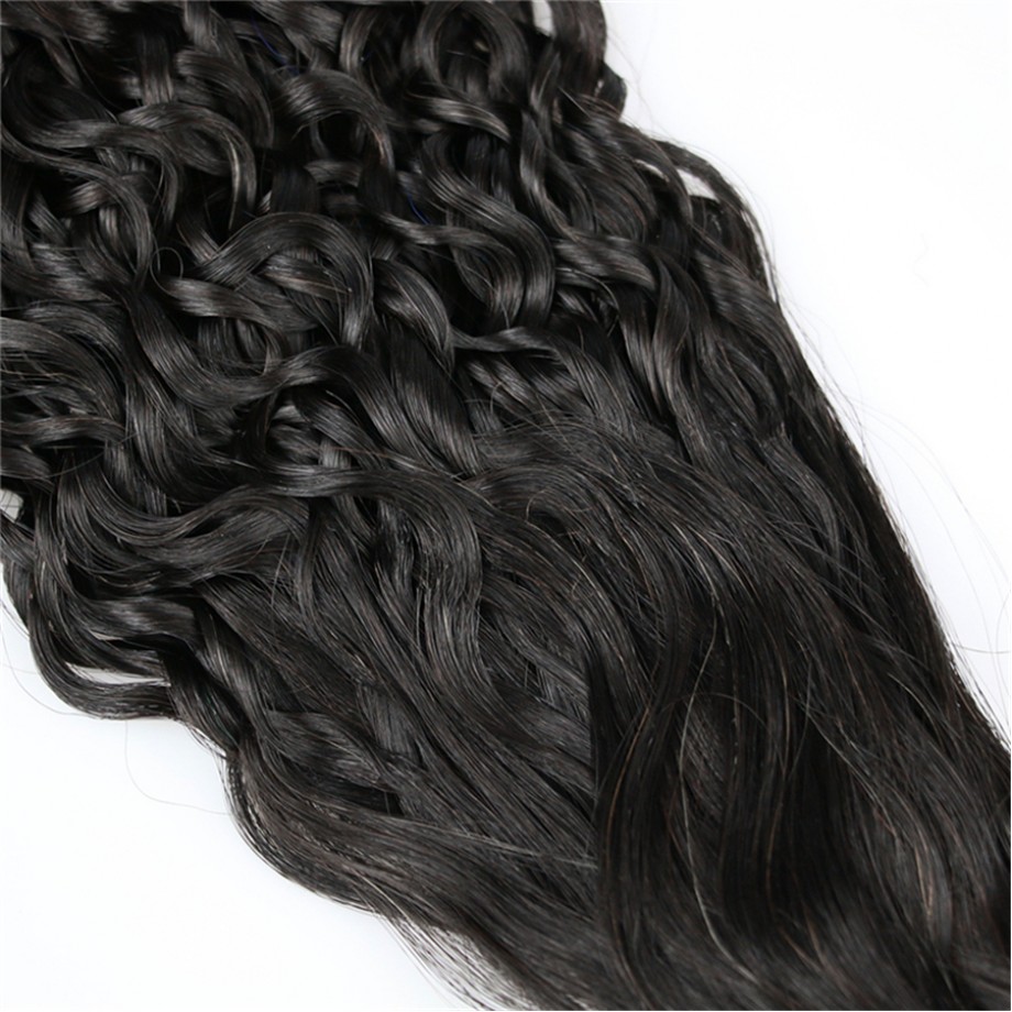 Uglam 3/4pcs Double Drawn Bundles Water Wave Virgin Human Hair
