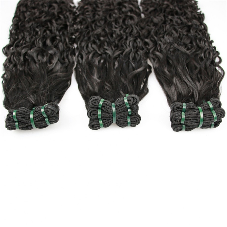 Uglam 3/4pcs Double Drawn Bundles Water Wave Virgin Human Hair