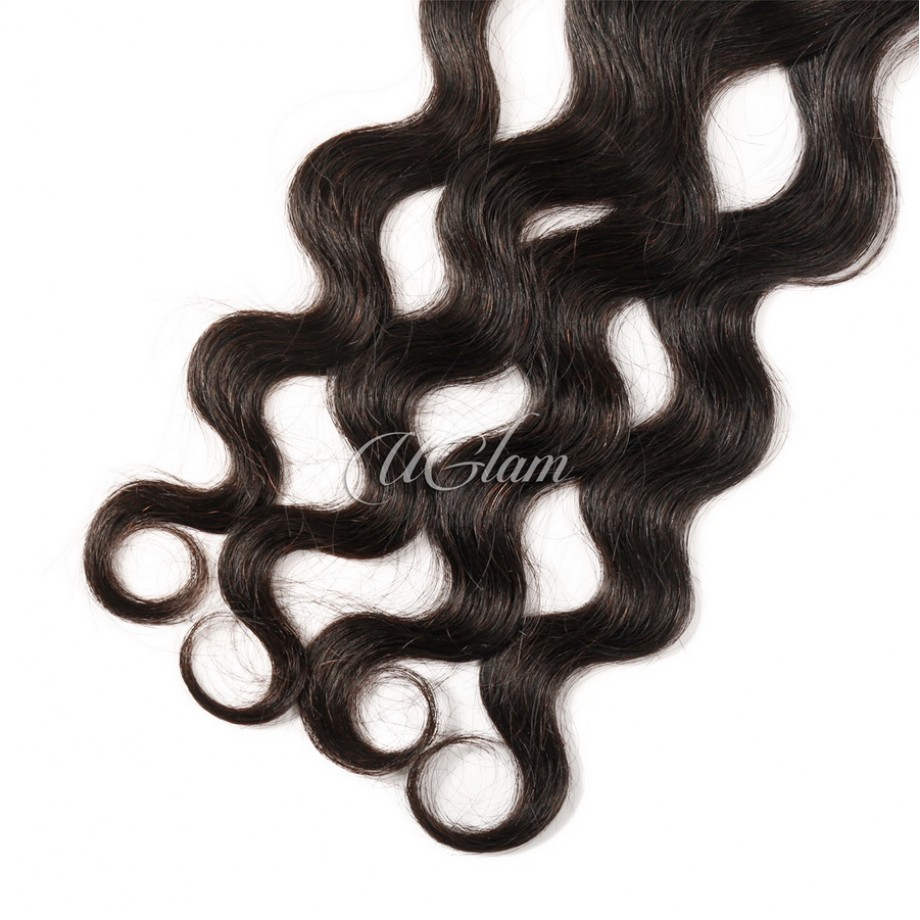 Uglam Double Drawn Bundles With 4X4 Lace Closure Body Wave