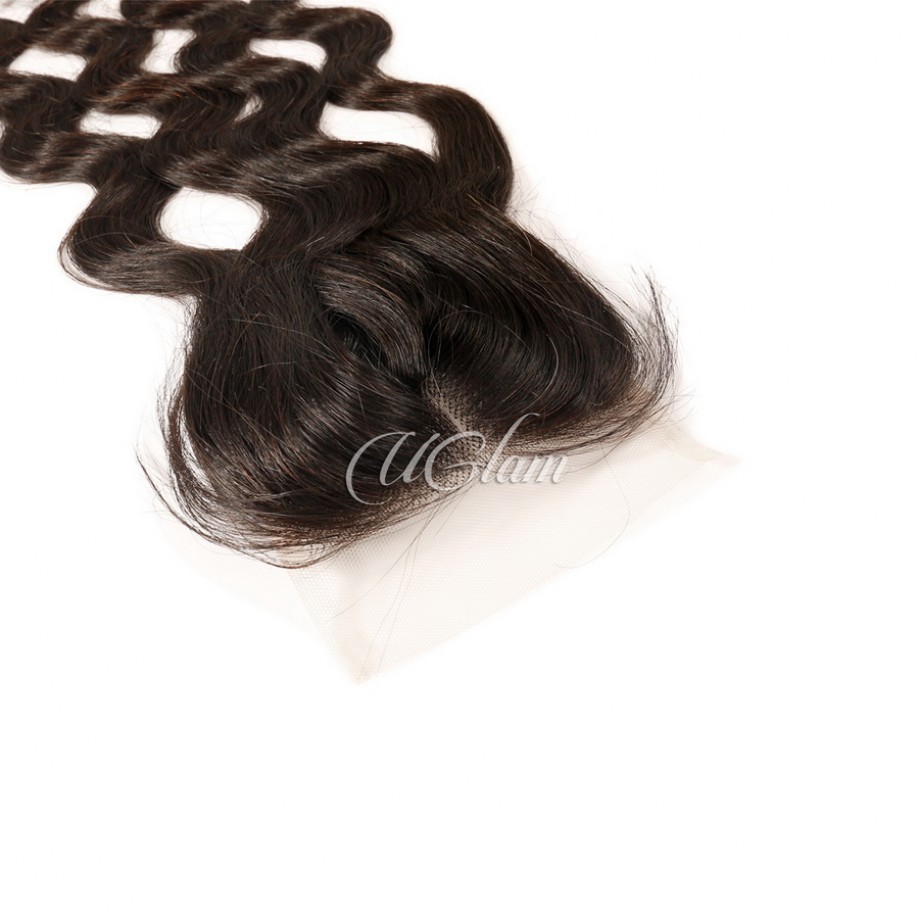 Uglam Double Drawn Bundles With 4X4 Lace Closure Body Wave