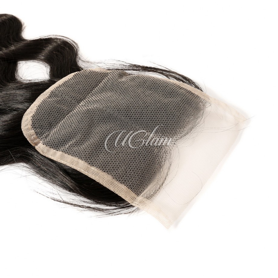 Uglam Double Drawn Bundles With 4X4 Lace Closure Body Wave