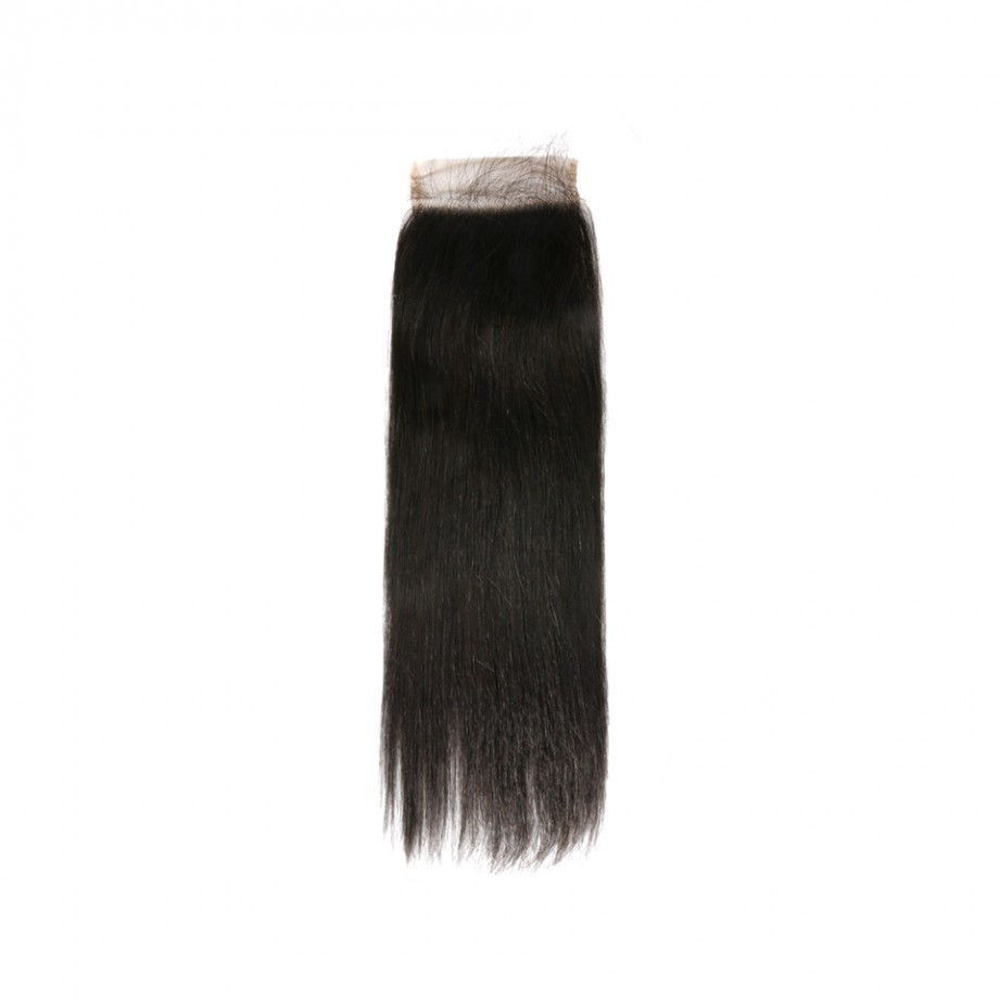 Uglam Double Drawn Bundles With 4X4 Lace Closure Straight