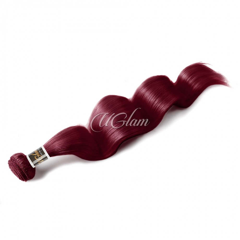 Uglam  99J# Burgundgy Body Wave 1/3/4 PCS Virgin Human Hair Bundles
