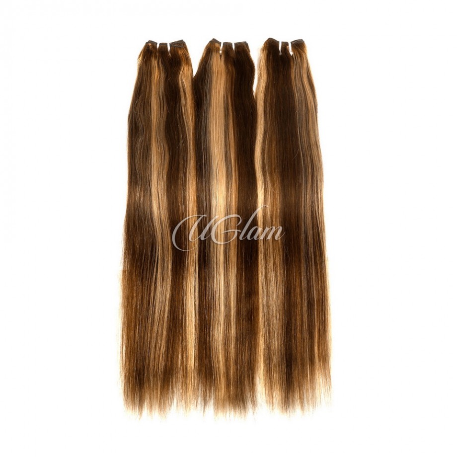 Uglam 3/4pcs  Piano Color #4/27 Bundles Straight Virgin Human Hair