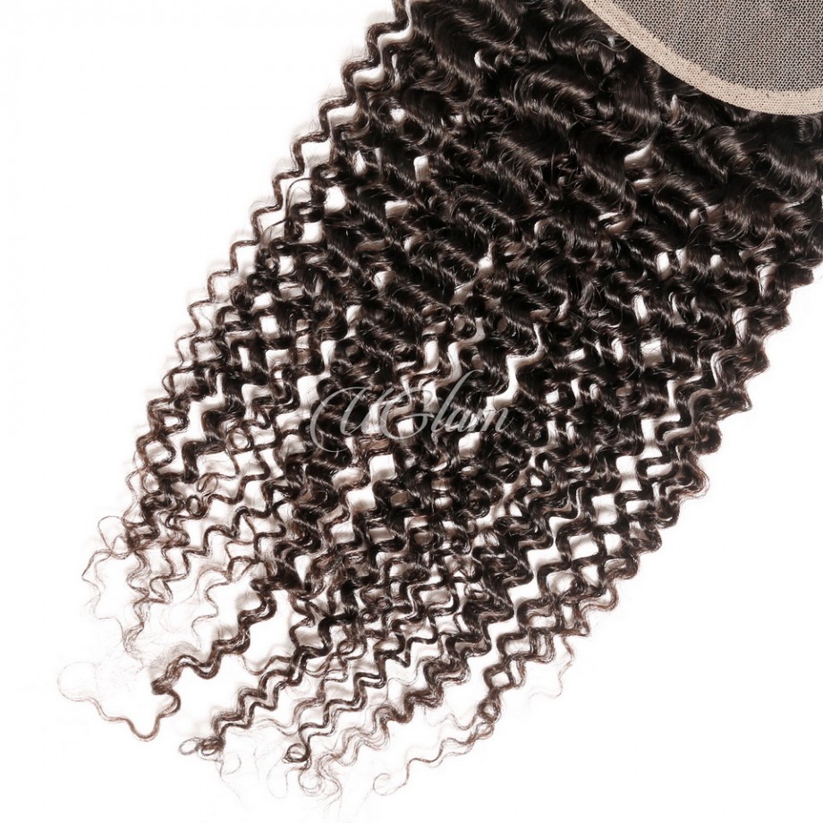 Virgin Human Hair 4x4 5x5 6x6 7x7 Transparent Lace Closure Kinky Curly 