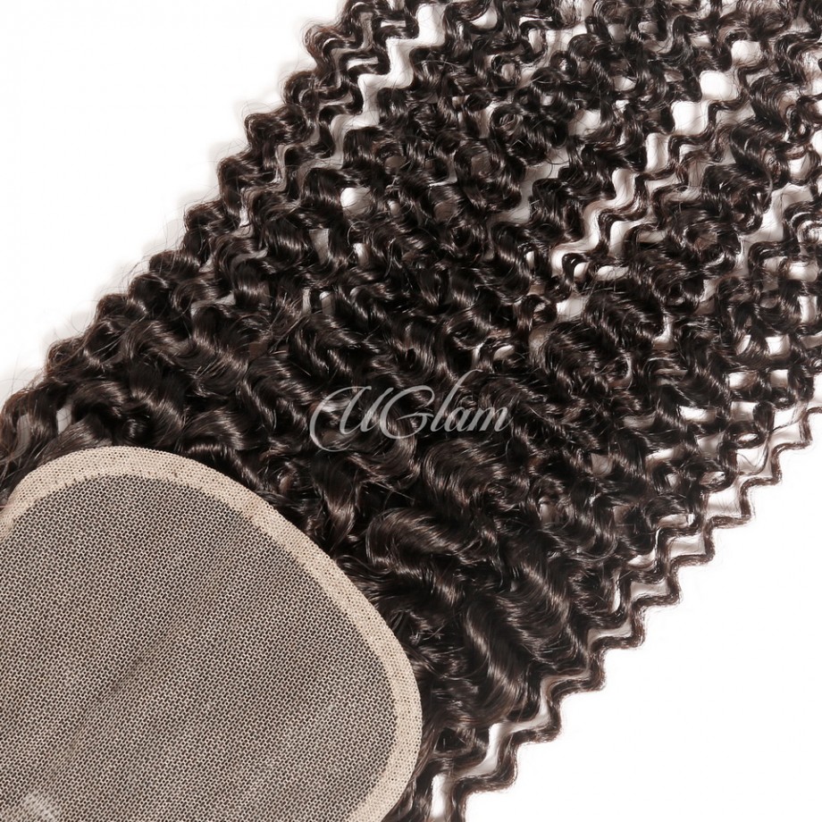 Virgin Human Hair 4x4 5x5 6x6 7x7 Transparent Lace Closure Kinky Curly 