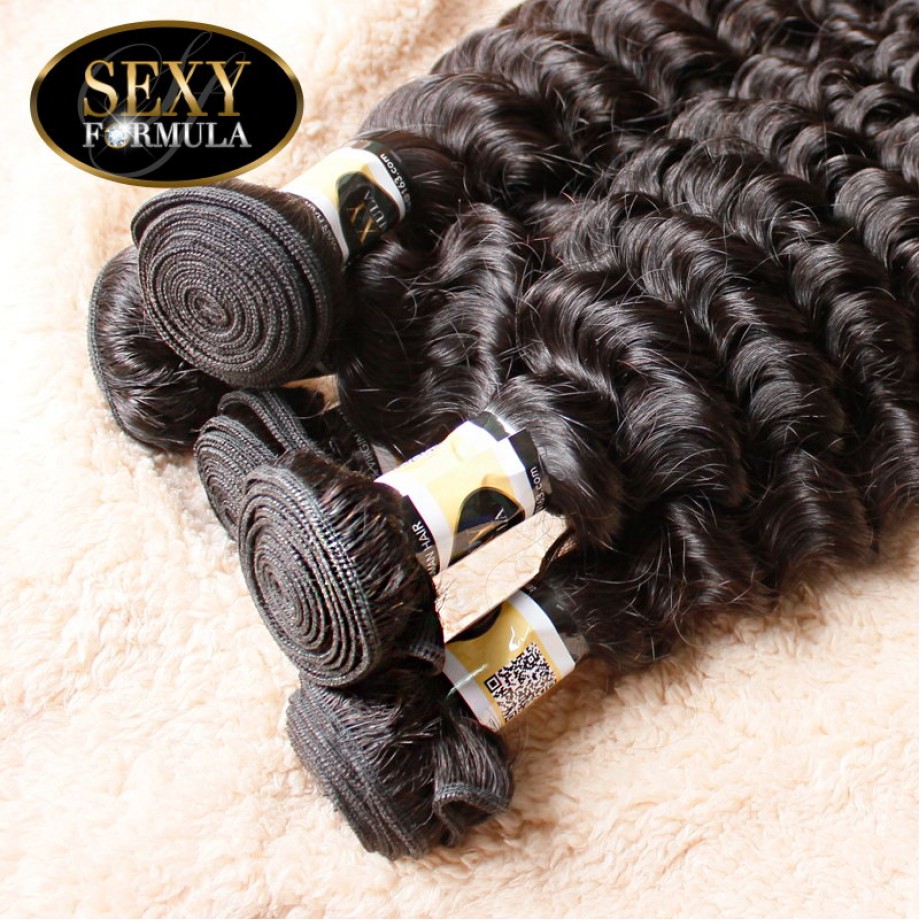 Virgin Human Hair 1/3/4pcs Bundles Deep Wave Curly Hair